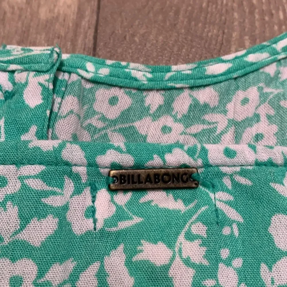 Billabong Teal Floral Mini Dress - Picture 5 of 5